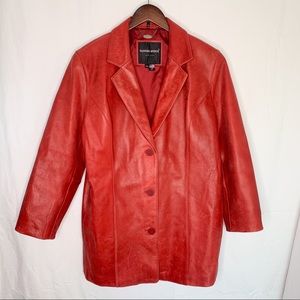 TANNERS AVENUE New York Red Leather Coat / Jacket